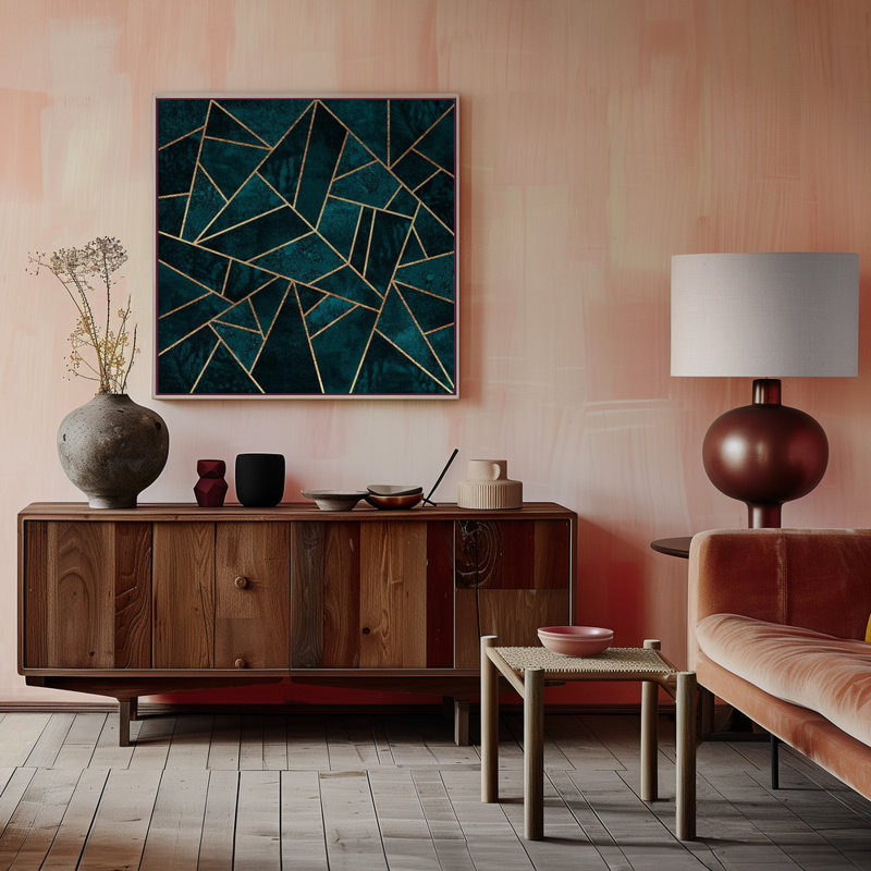 Deep Teal Stone by Elisabeth Fredriksson - Wrapped Canvas Print, 121.92cm H x 121.92cm W