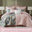 Couette 8 pièces pour lit king, motif floral abstrait, finitions soignées, imprimé numérique, jupe de lit sur mesure et rembourrage moelleux.