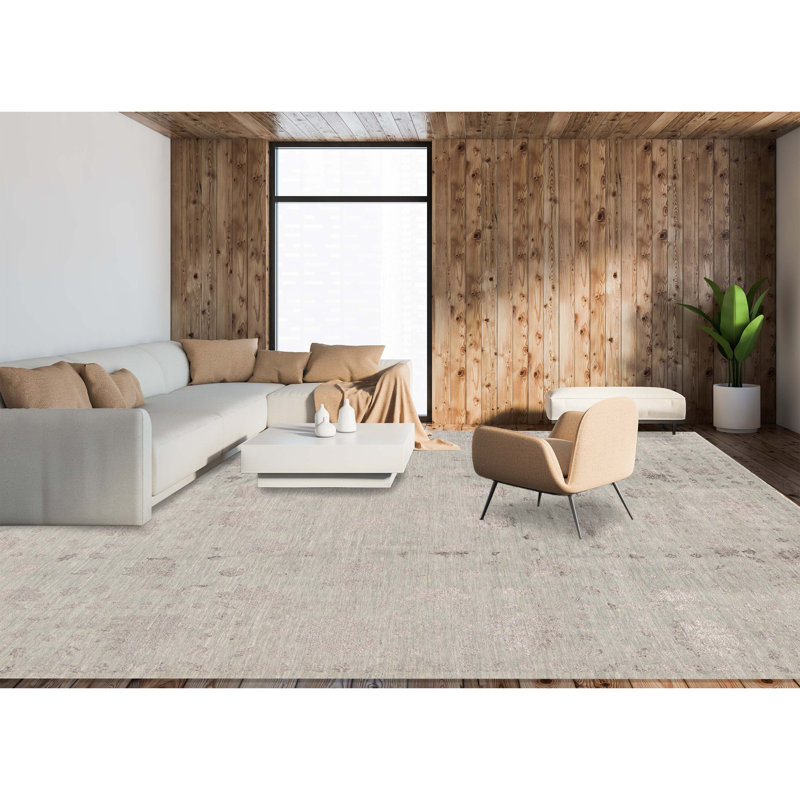 Wool Area Rug in Gray