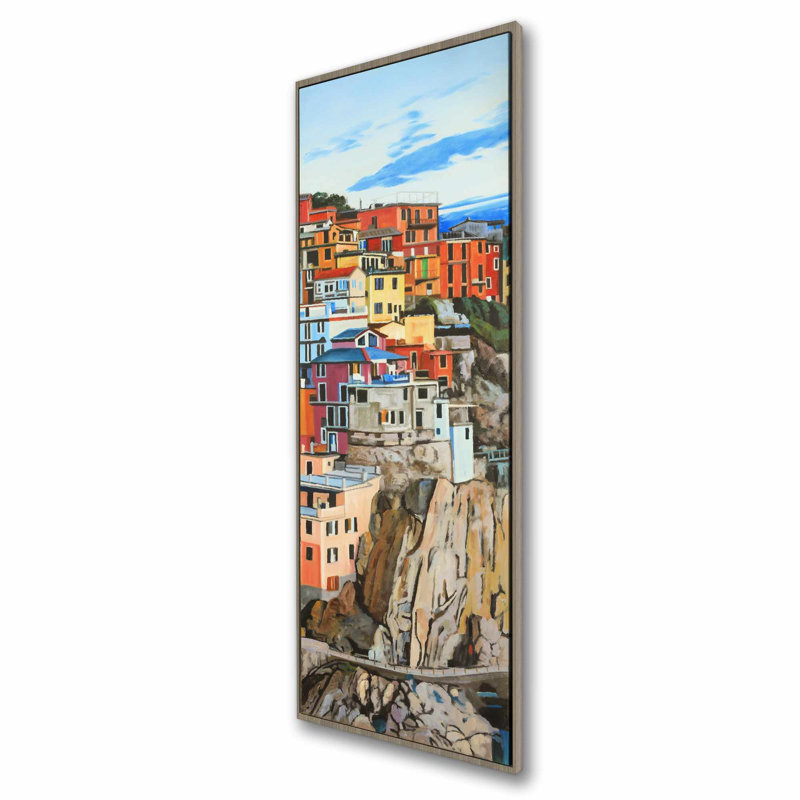 Manarola, Italie, toile, bâtiment orange, décoration intérieure