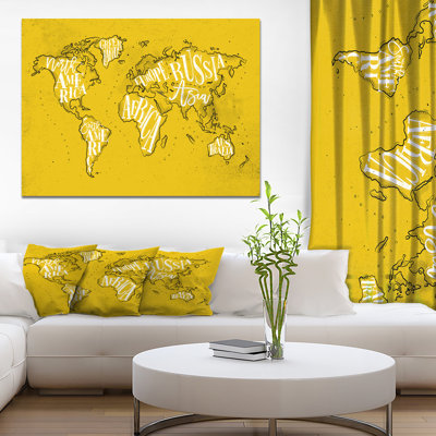 Carte du monde-impression d’art graphique