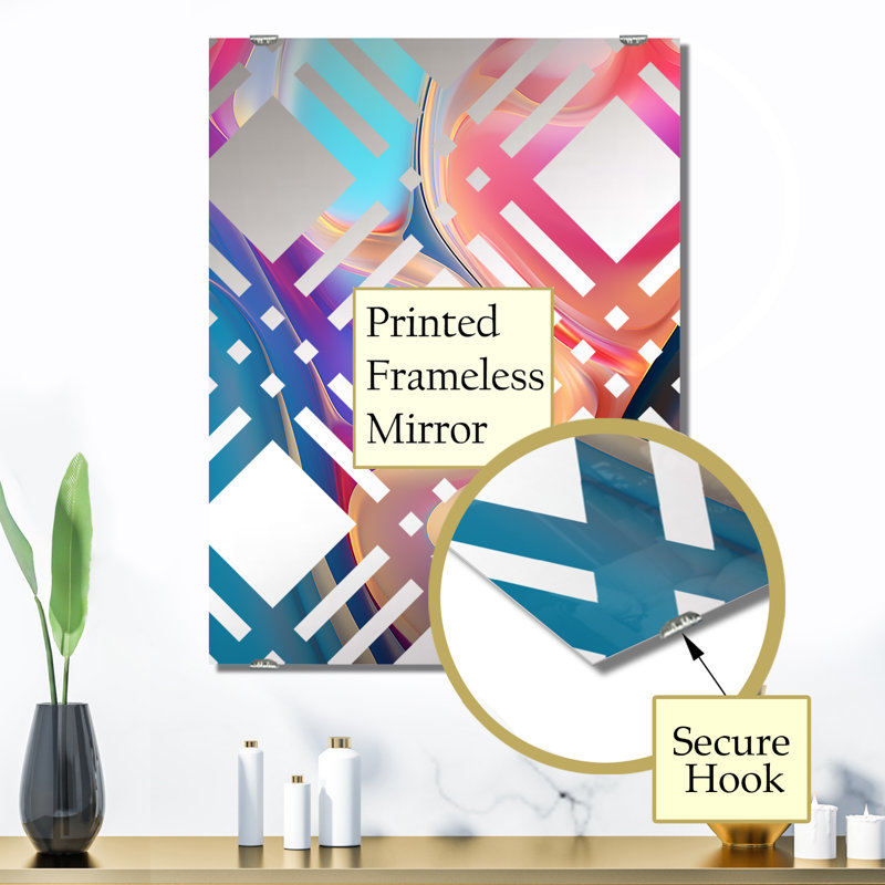 Chiou - Miroirs muraux décoratifs transitionnels à formes abstraites modernes, 32 po x 24 po