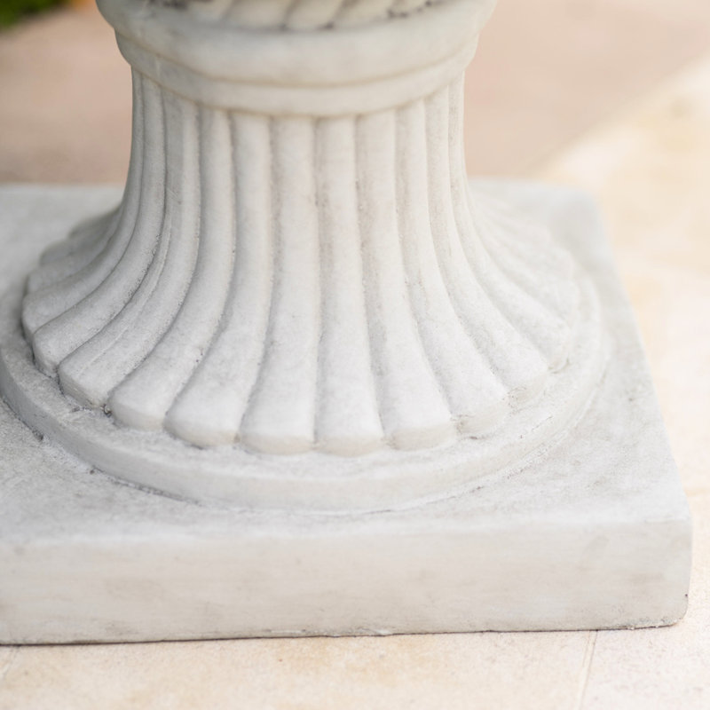 Magnesium Oxide Urn - 26.47", Antique White Finish For All Spaces