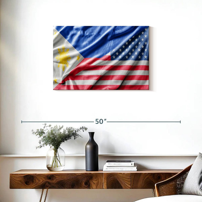 Drapeau des Philippines et des États-Unis, H 20 po x l 30 po