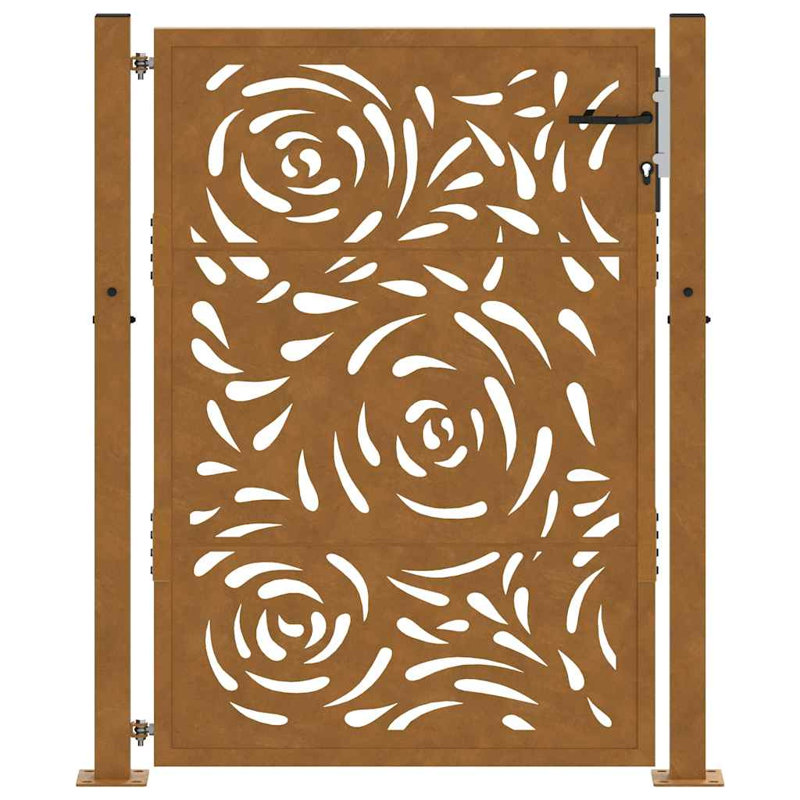  Garden Gate Steel Flame Design, 105 x 130 cm, Rusty