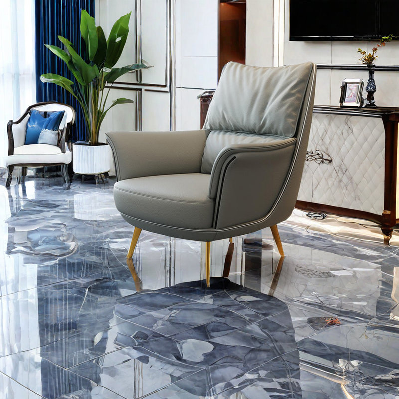 Fauteuil inclinable Jedikiah, Cuir gris