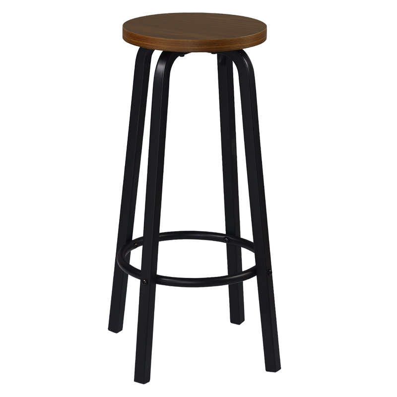 Hayesville Counter Stool with Metal Frame, Black, Dark Beech