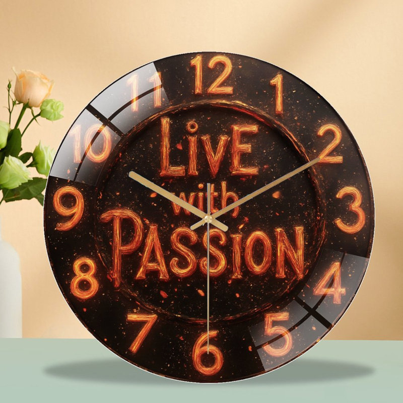 Horloge murale en verre 12 po Live Live