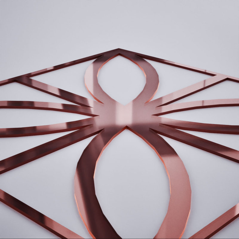 Miroir or rose Swansea, 15.38" H x 15.375" W x 0.125" D, Or rose