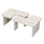 Table basse blanche en forme de L, 48,38 po x 23,77 po et 35,43 po x 31,49 po détachable, pour le cinéma maison, le jardin et les réceptions en forme de L détachable, salle à manger, pratique