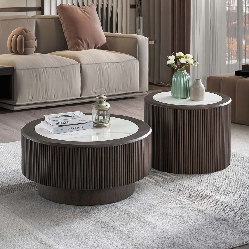 Ensemble de tables basses rondes modernes Modern Faux Marble