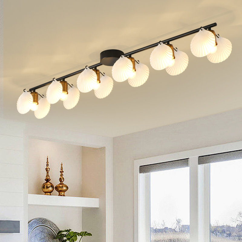 6 - Light 47.24" Linear Glass Dimmable Flush Mount