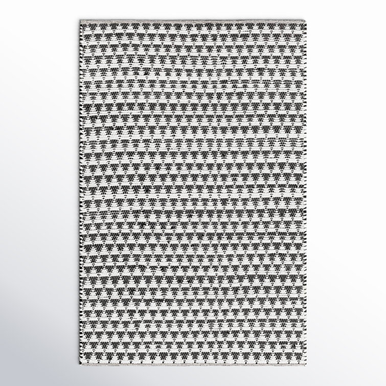 Addy Handmade Black, White Rug