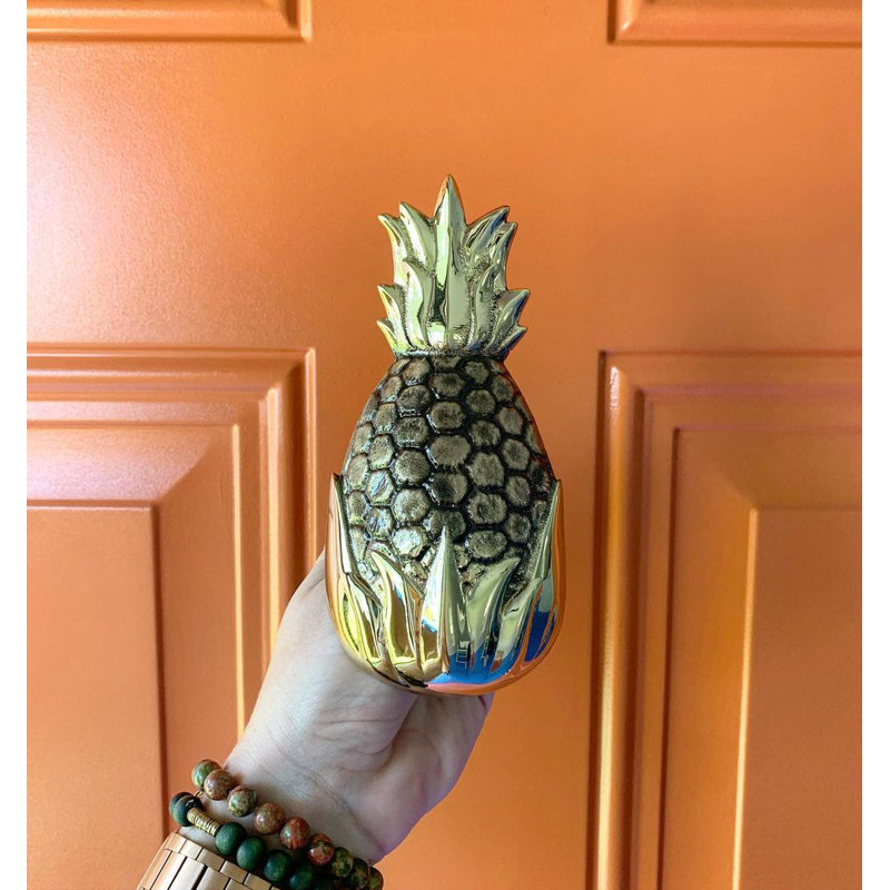 Heurtoir de porte Hospitality Pineapple, Laiton, 6 po x 3 po x 1,5 po