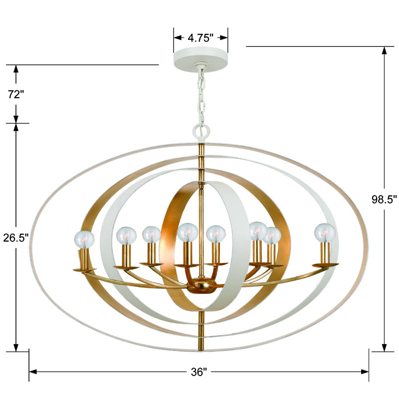 Alph 8-Light Candle Style Globe Chandelier