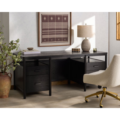 Jaylessa Wood 4 Drawer Desk