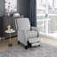 Fauteuil inclinable en tissu d'ameublement rembourré en chenille gris