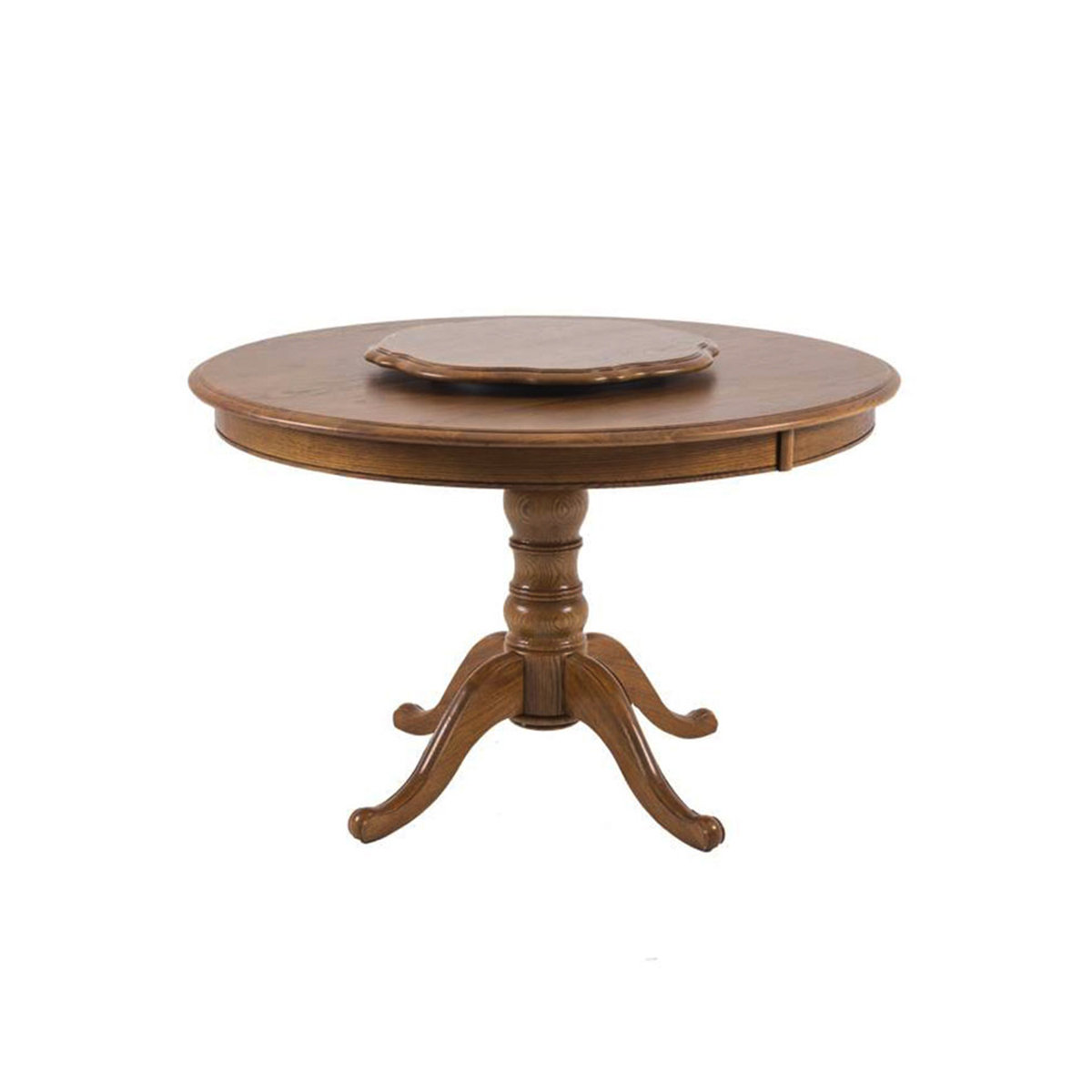 Organix Pattern 43.31" Retro Brown Solid Wood Round Dining Table ...