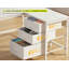 Bureau d'ordinateur en forme de U de 66,9 po avec 6 tiroirs en tissu et grand bureau, bureau d'ordinateur avec multiprise intégrée et bande lumineuse à DEL réglable, bureau robuste pour le bureau à domicile-130090544