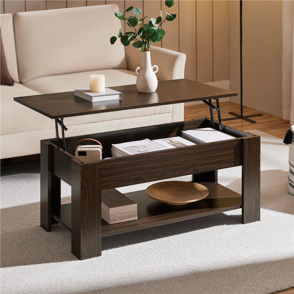 Lift Top Four Leg Coffee Table with Storage