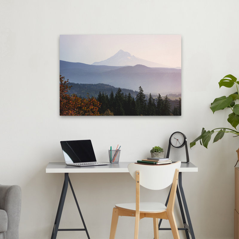 Arbre, paysage, montagne, matin, H 36 po x l 24 po