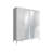 Modern Scandinavian Wardrobe with Metal Handles, White & Wood Finish, 71.2 x 84.6 x 23.2 inches | 100% Melamine Coated Particle Board, 0.7 in Thickness | Multiple Shelves, Wall-Mountable, Stylish & Functional Design