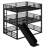 Metal Triple Bunk Bed With Safety Guardrails,Slide And Noise-Reduced Design-140611581