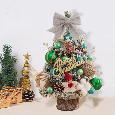 Artificial christmas tree Snow Flocked christmas tree With LED String Lights 17.7in Small Christmas tree For Tabletop
