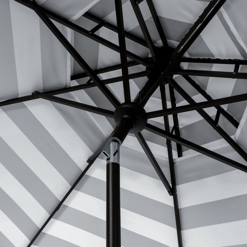 Parasol de plage 8,4 pi Cali, Gris / blanc, Noir