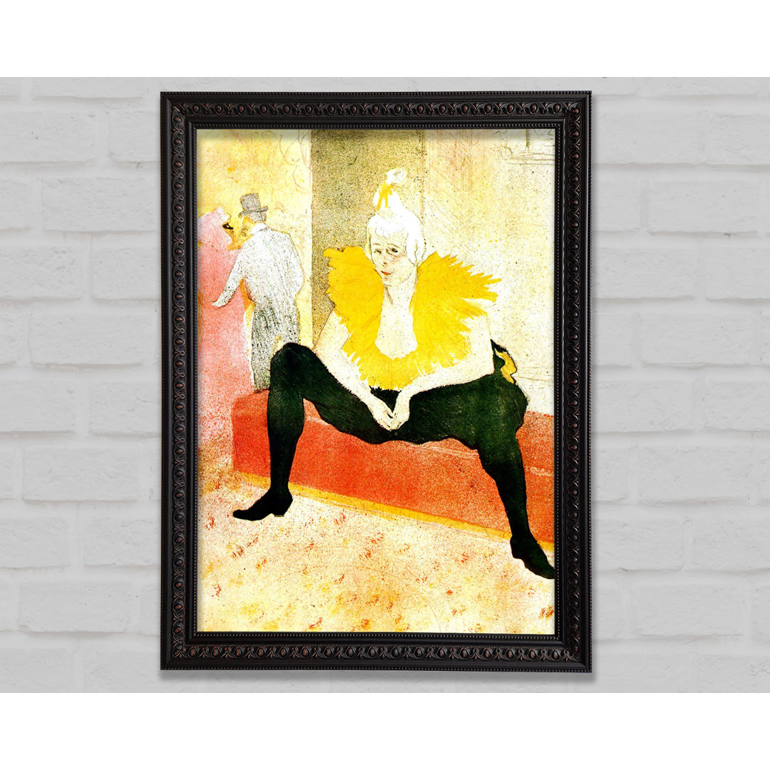 Gerahmtes Leinwandbild Sitting Clown von Toulouse Lautrec