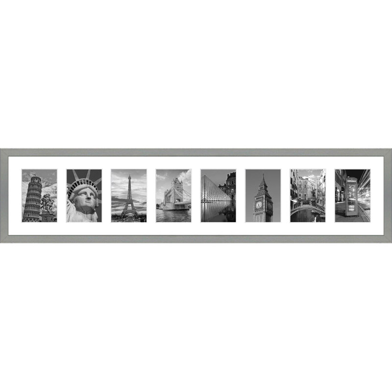 Kyelar Wood Picture Frame with Mat, Light Grey