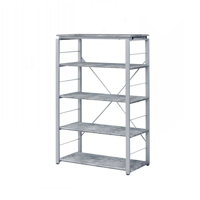 Versatile Metal and Wood Bookshelf with Multiple Compartments for Organized Storage