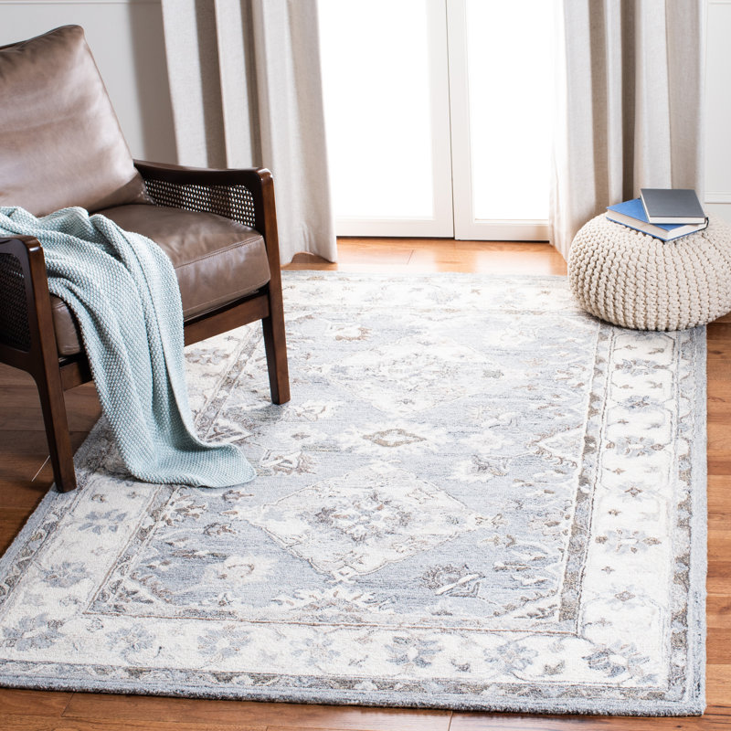 Routh Hand Tufted Wool And Cotton With Latex Oriental Rug, Rectangle 8' x 10'