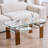 Tempered Glass Coffee Table, Modern Glass Coffee Table for Living Room, 2-Tier Storage Center Coffee Table with Legs-368342944