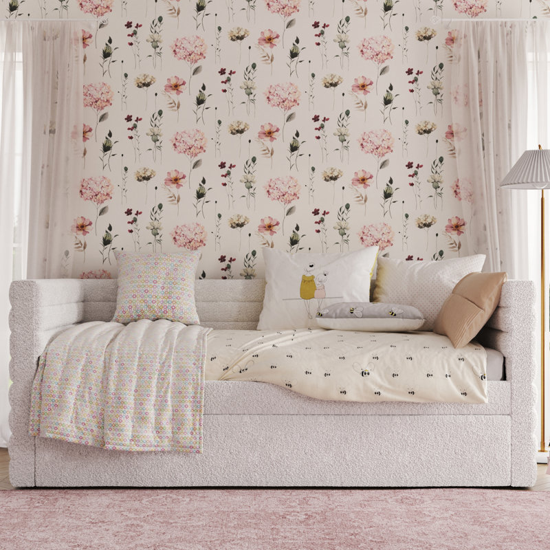Alarion Boucle Upholstered Daybed with Trundle