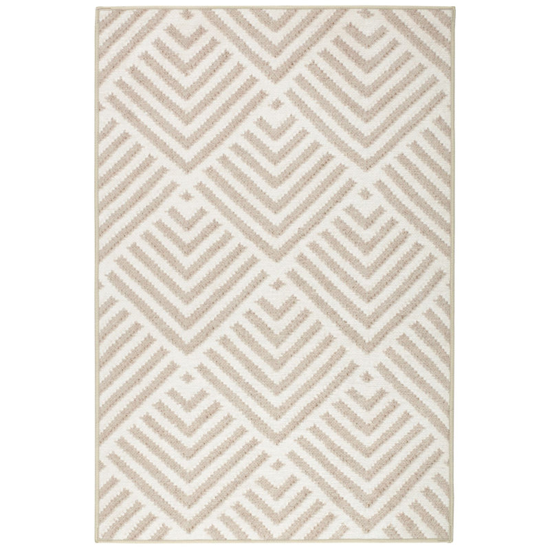 Cleo Cement Machine Washable Rug, Rectangle 3' x 5'
