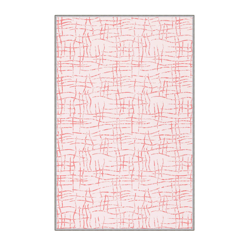 Stylish Woven Carpet, 5.6 x 7.5 Feet, 100% Polyester, 0.3 in Pile Height | Antibacterial, Non-Slip PVC Felt Dot Underside, Machine Washable | 3D Digital Printing, Durable & Easy to Maintain - Perfect for Any Room