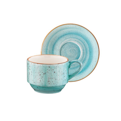 Gris Porcelain Espresso Cup and Saucer