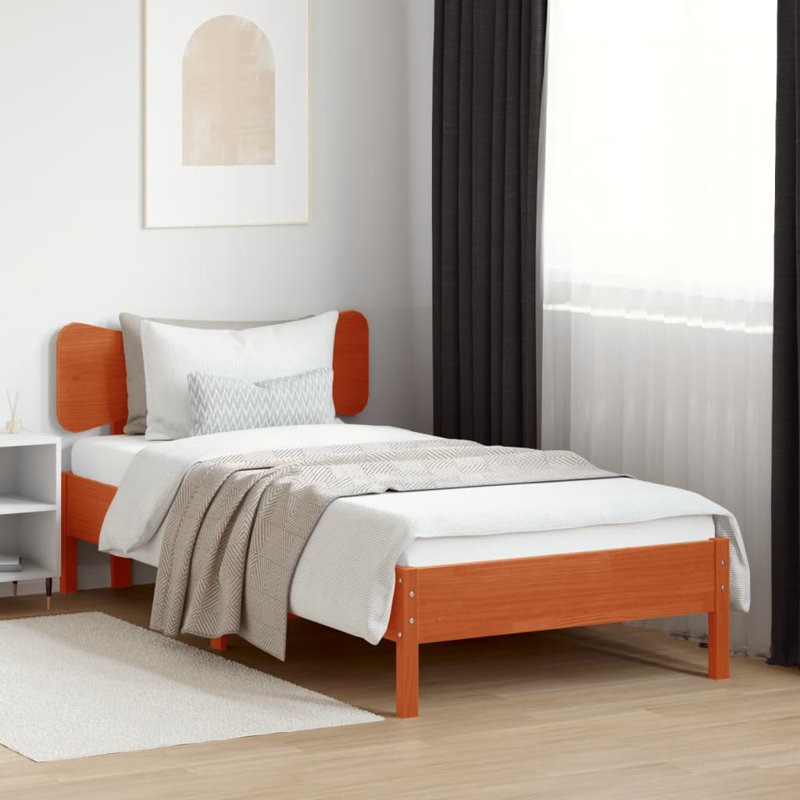 Meleka Solid Wood Headboard, Wax Brown, Small Single - 75 x 190 cm