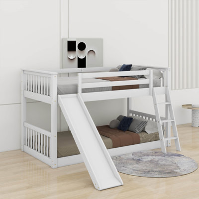 Twin Over Twin Bunk Bed With Convertible Slide And Ladder