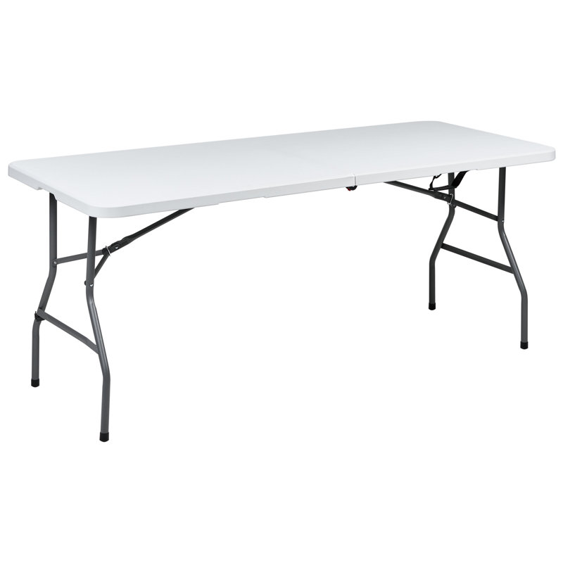 Outdoor Dining Table for 4 Caybree White, 74cm H x 74cm W x 180cm D