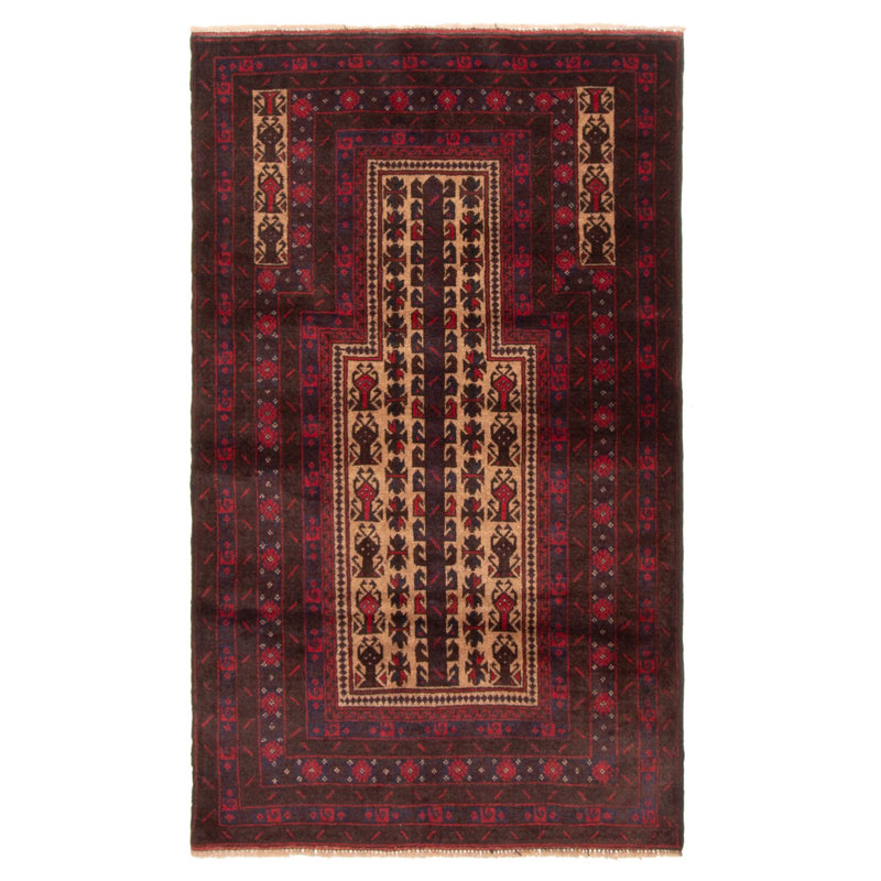 Tapis brun clair Teimani 2 pi 11 po x 4 pi 9 po