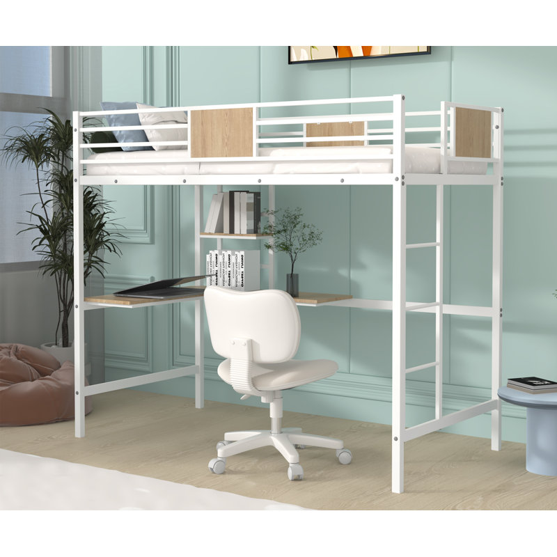 Emmayn Kids Twin Loft Bed, White