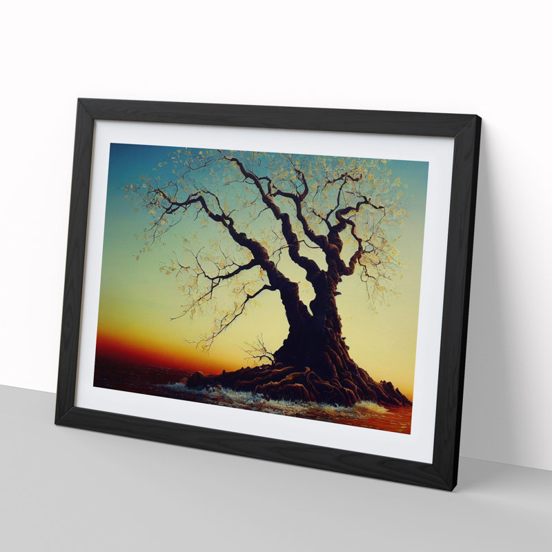 Tantalising Tree - Single Picture Frame Print, Black, 34cm H x 46cm W x 2cm D