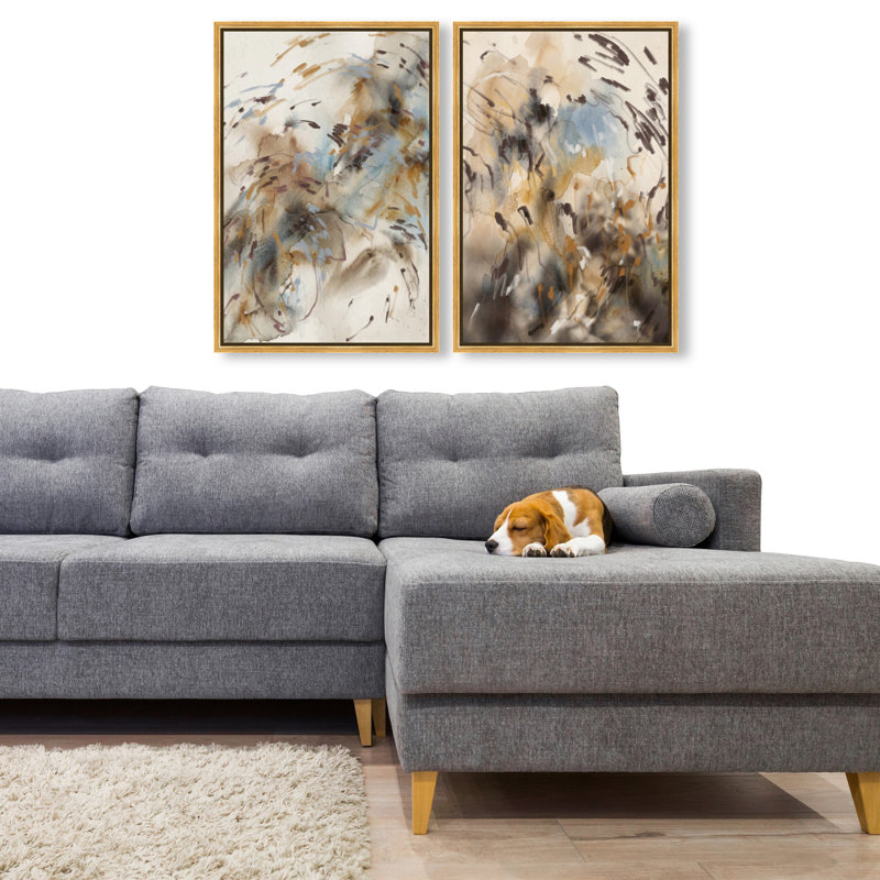 Mindfulness Set Set by Oliver Gal, 32"H x 22"W, Gold Floater Frame