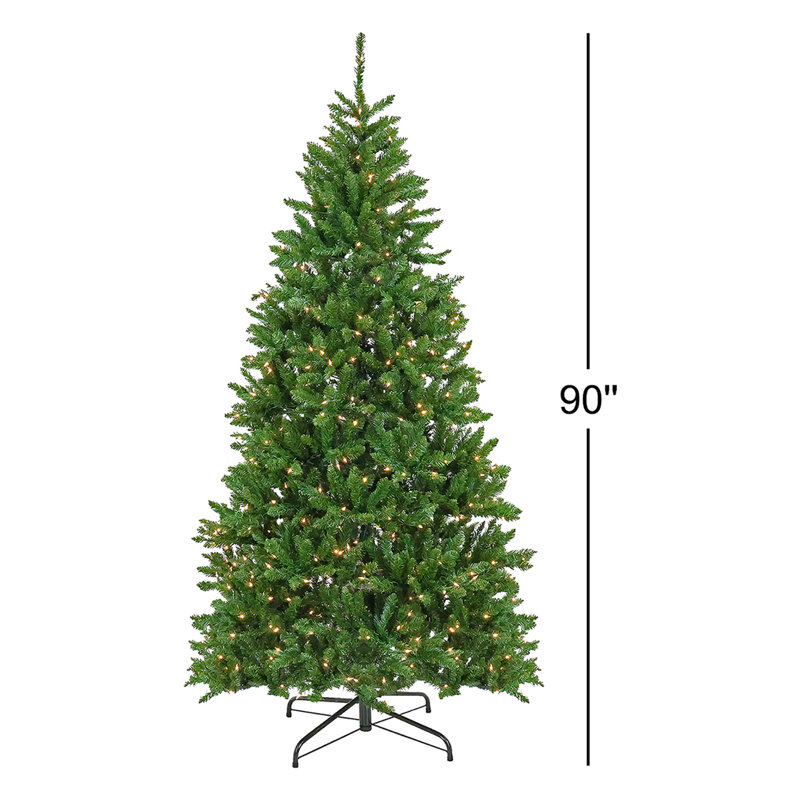 7 1/2' Chesterfield Spruce Hinged Tree With 600 Clear Lights
