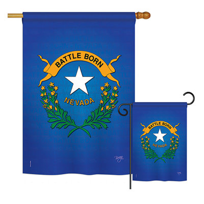 Ensemble de 2 drapeaux verticaux décoratifs en polyester à 2 côtés nevada american statements