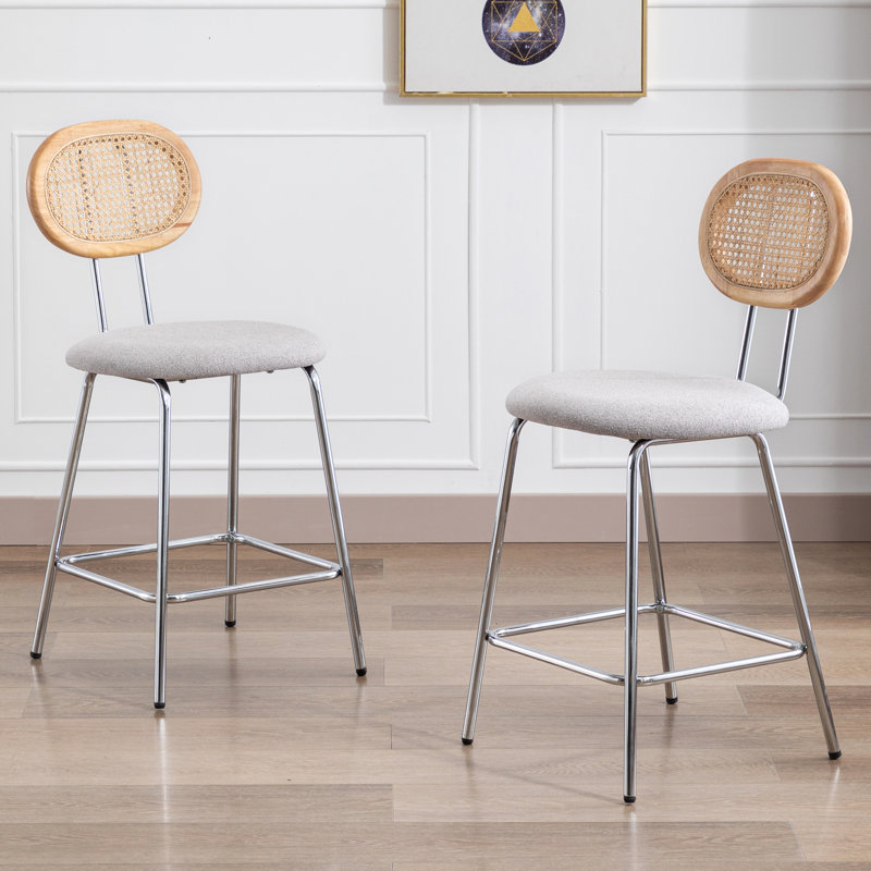 Tabouret de bar rembourré Ceferina, Gris