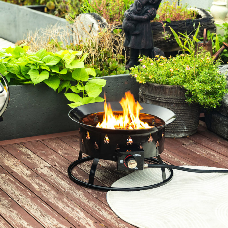 Camping Fireplace Portable - Mini Steel Fire Pit With Lava Rocks For Outdoor Gatherings And Comfort Heating Adventures