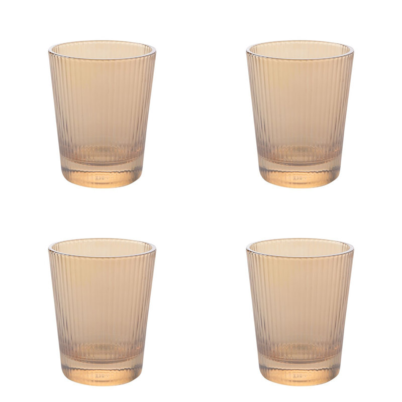 240ml Drinking Glass Set, Brown